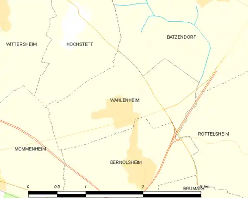 Detailkaart van de gemeente