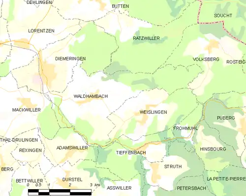 Detailkaart van de gemeente