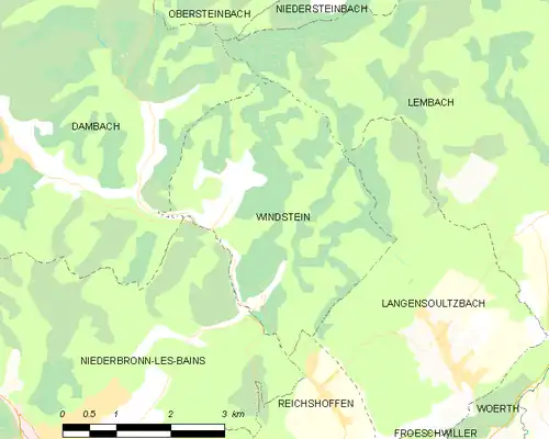 Detailkaart van de gemeente