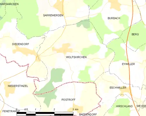 Detailkaart van de gemeente