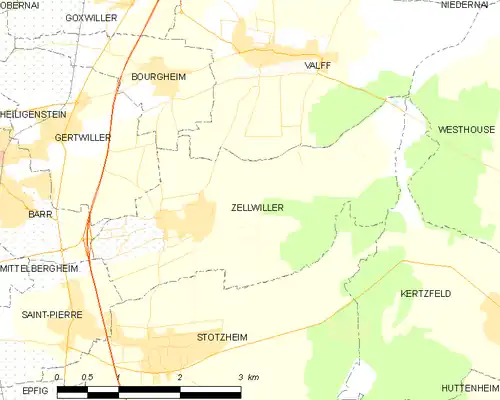 Detailkaart van de gemeente