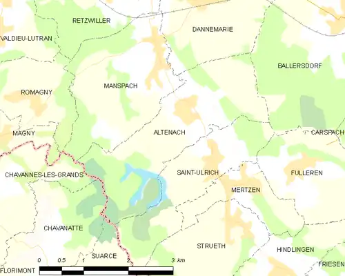 Detailkaart van de gemeente