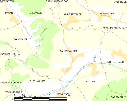 Detailkaart van de gemeente