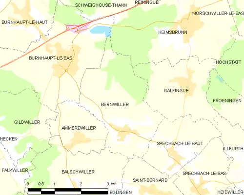 Detailkaart van de gemeente