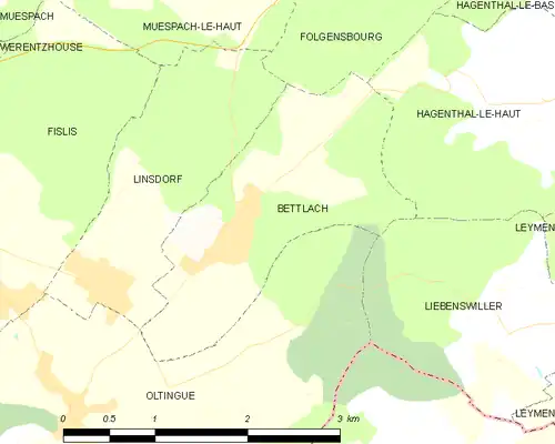 Detailkaart van de gemeente