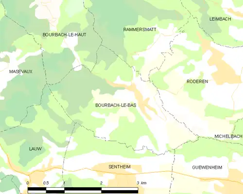 Detailkaart van de gemeente