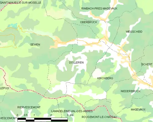 Detailkaart van de gemeente