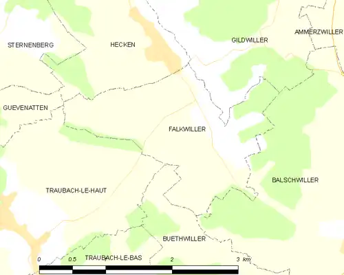 Detailkaart van de gemeente