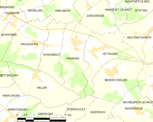 Detailkaart van de gemeente