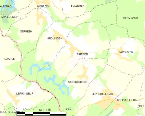 Detailkaart van de gemeente