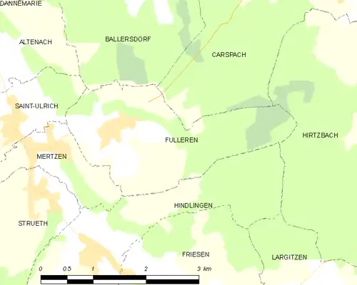 Detailkaart van de gemeente