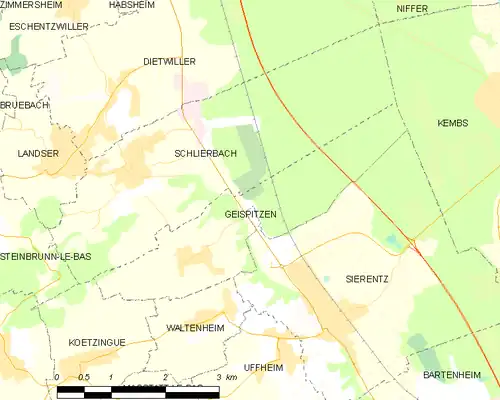 Detailkaart van de gemeente