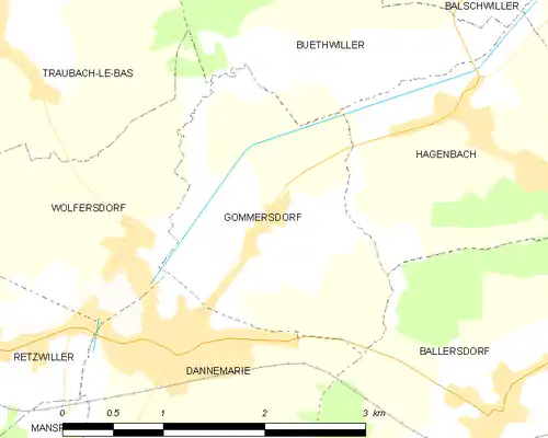 Detailkaart van de gemeente