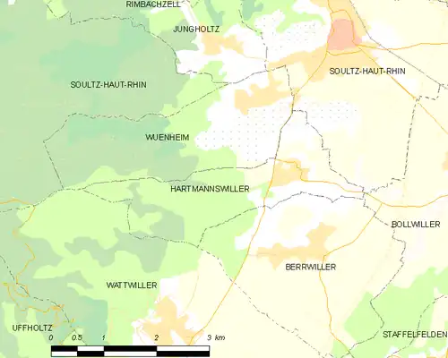 Detailkaart van de gemeente