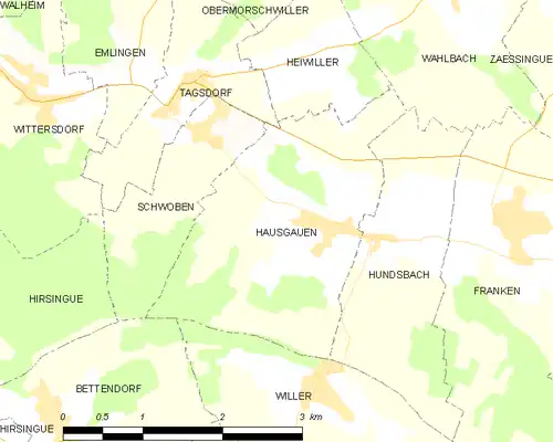 Detailkaart van de gemeente