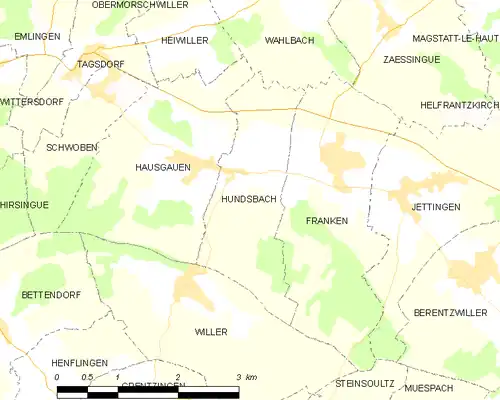 Detailkaart van de gemeente