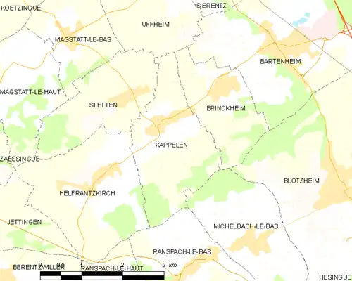 Detailkaart van de gemeente