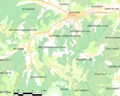 Detailkaart van de gemeente