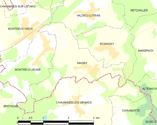 Detailkaart van de gemeente