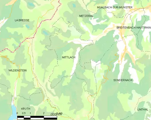 Detailkaart van de gemeente