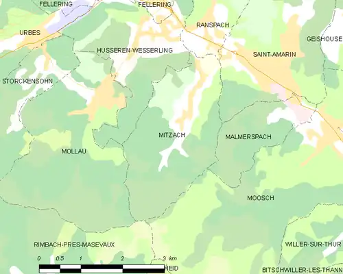 Detailkaart van de gemeente