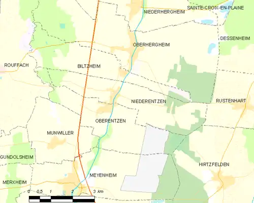 Detailkaart van de gemeente