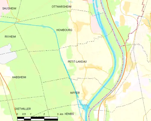 Detailkaart van de gemeente