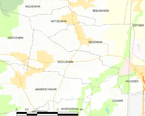 Detailkaart van de gemeente