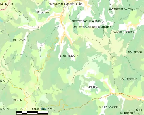 Detailkaart van de gemeente
