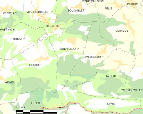 Detailkaart van de gemeente