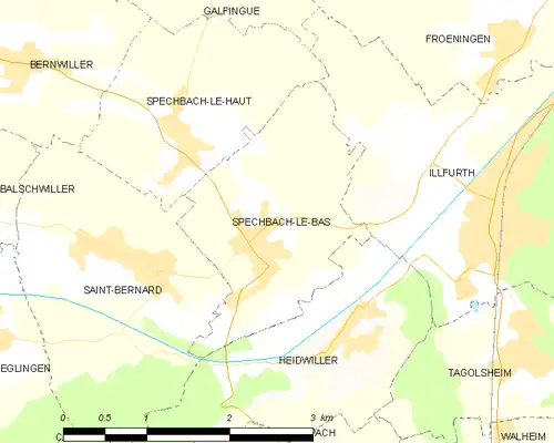 Detailkaart van de gemeente