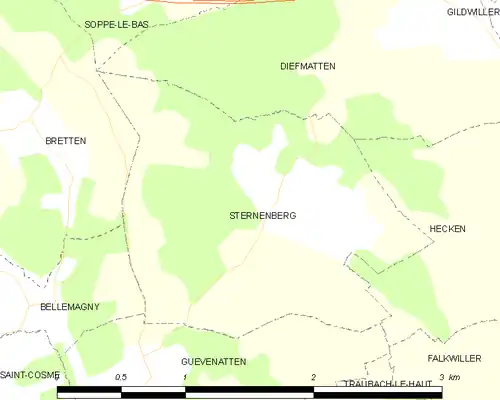 Detailkaart van de gemeente