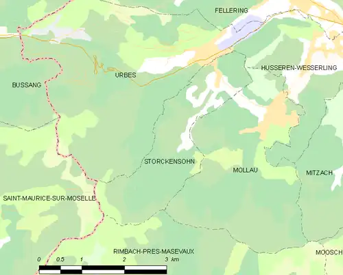 Detailkaart van de gemeente