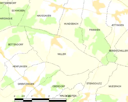 Detailkaart van de gemeente