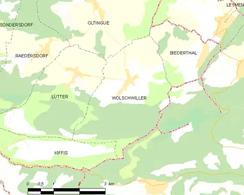 Detailkaart van de gemeente