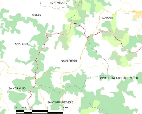 Detailkaart van de gemeente