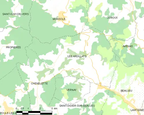 Detailkaart van de gemeente