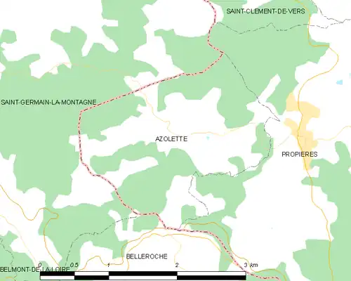 Detailkaart van de gemeente