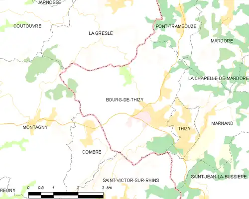 Detailkaart van de gemeente