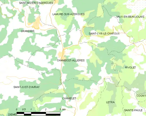 Detailkaart van de gemeente