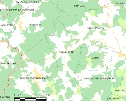 Detailkaart van de gemeente