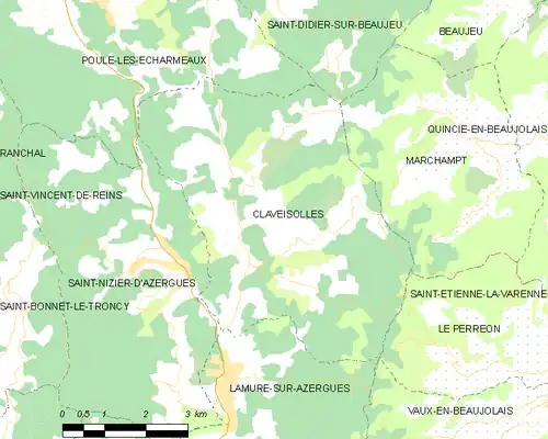 Detailkaart van de gemeente