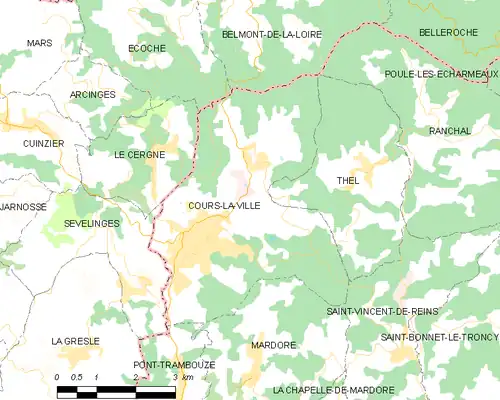 Detailkaart van de gemeente