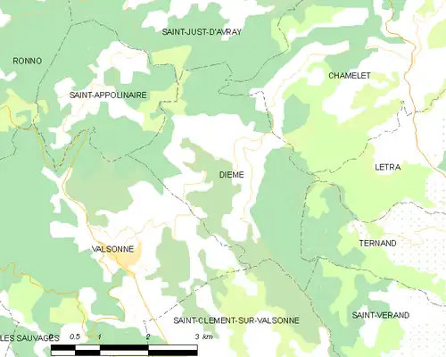 Detailkaart van de gemeente