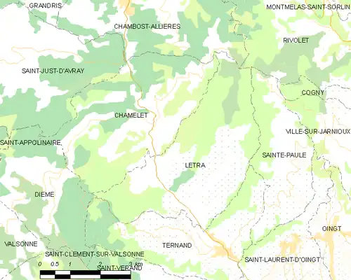 Detailkaart van de gemeente