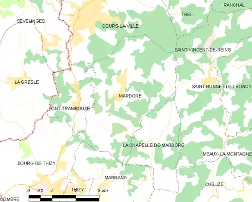 Detailkaart van de gemeente