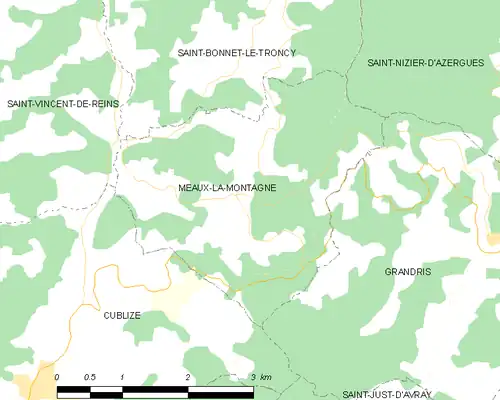 Detailkaart van de gemeente