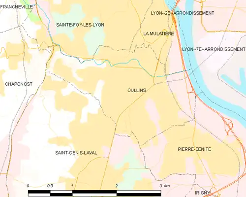 Detailkaart van de gemeente