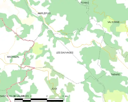 Detailkaart van de gemeente