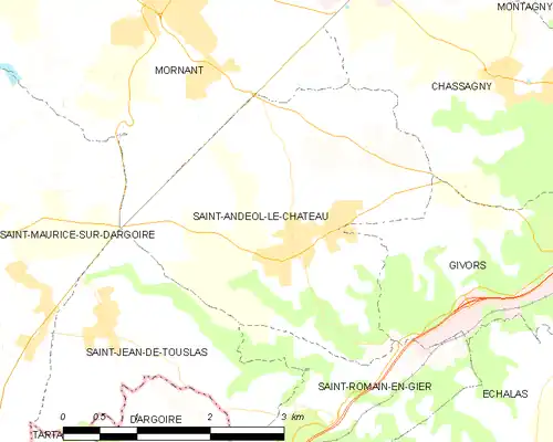 Detailkaart van de gemeente